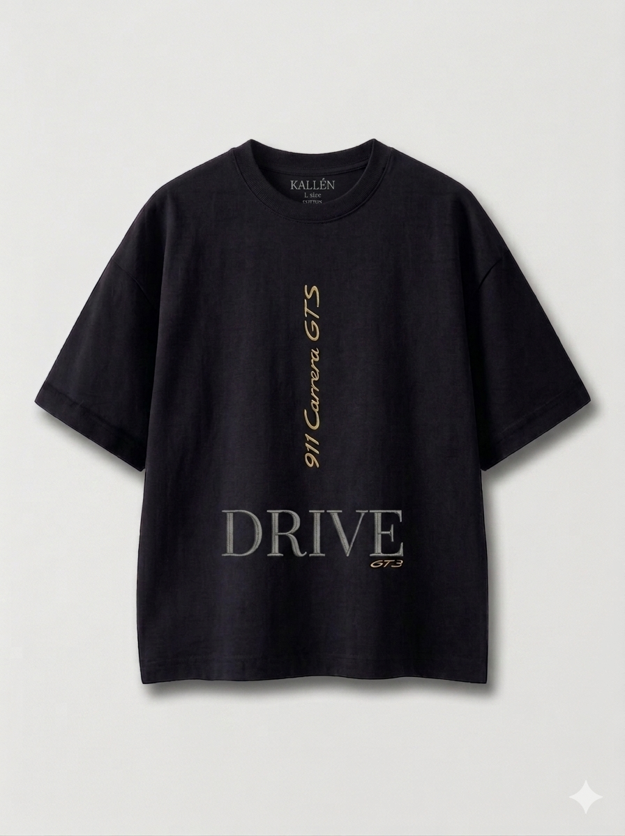 Porsche Carrera 911 GTS Embroidered Oversize Front T-shirts