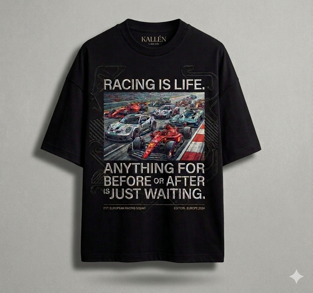 Racing Is Life Embroidered Oversize T-shirts