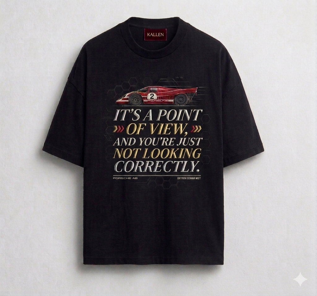 KALLÉN Porsche Blueprint — Embroidered Oversized Tee