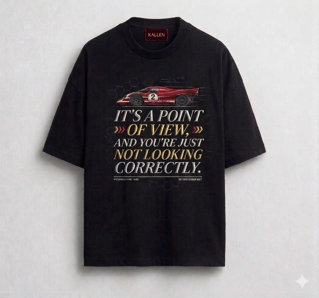 KALLÉN Porsche Blueprint — Embroidered Oversized Tee